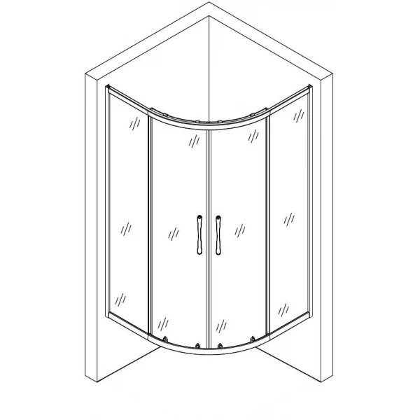 Душова кабіна півкругла без піддона-40см WKRA N90FS BRAVO (1уп.)