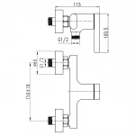 Смеситель для душа TOPAZ  Moderno TMD-33701-H78A