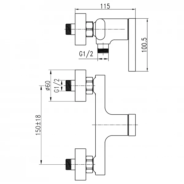 Смеситель для душа TOPAZ  Moderno TMD-33701-H78A