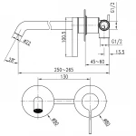 Смеситель для умывальника TOPAZ MODERNO TMD-33235-H78A