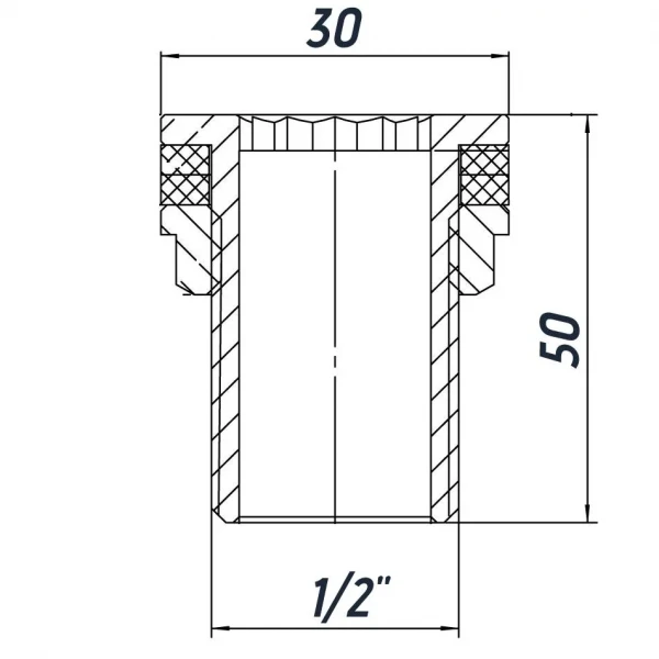 Врезка в бак 1/2″Н нержавеющая SO332S OPTIMUM