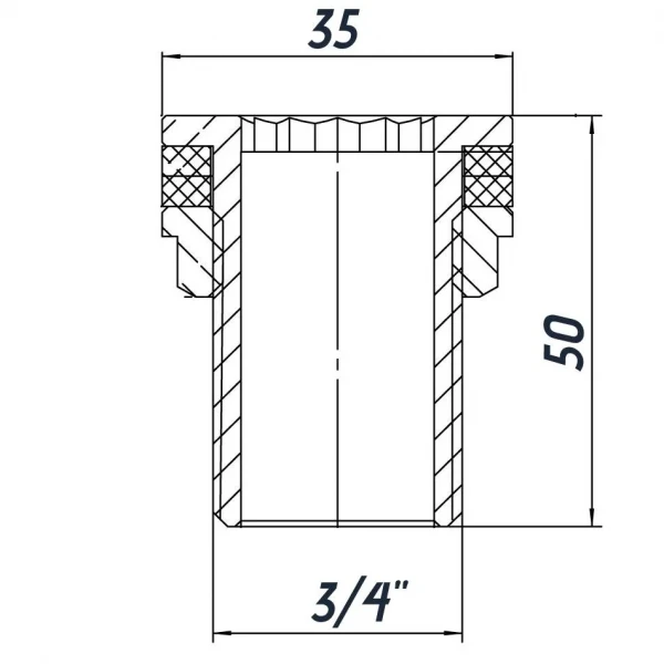 Врізання в бак 3/4″З нержавіюче SO442S OPTIMUM