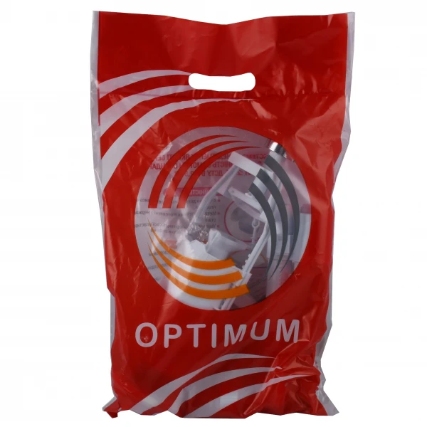 Набор для бачка унитаза OPTIMUM  бок подв пласт 1/2″ и сливним механизмом с одной кнопкой OPTI 1010