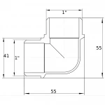 Кутник 1″ЗЗ нікельований NL552S OPTIMUM