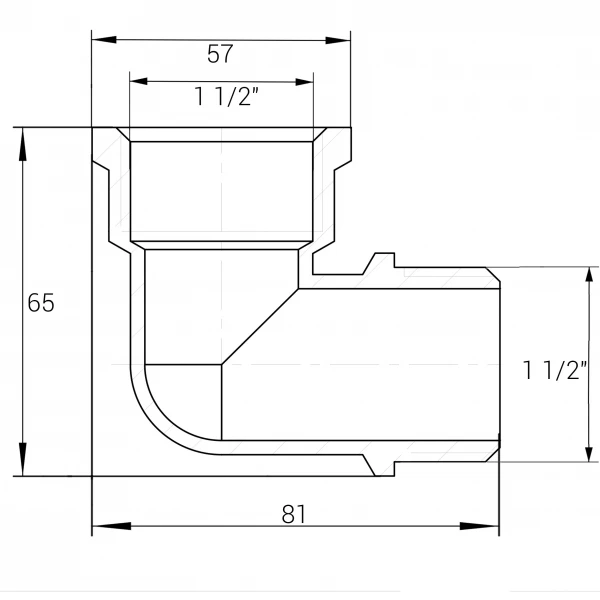 Кутник 1 1/2″ВЗ нікельований NL773S OPTIMUM