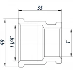 Муфта редукционная 1 1/4″х1″ВВ никелированная восьмигранная NM651O OPTIMUM