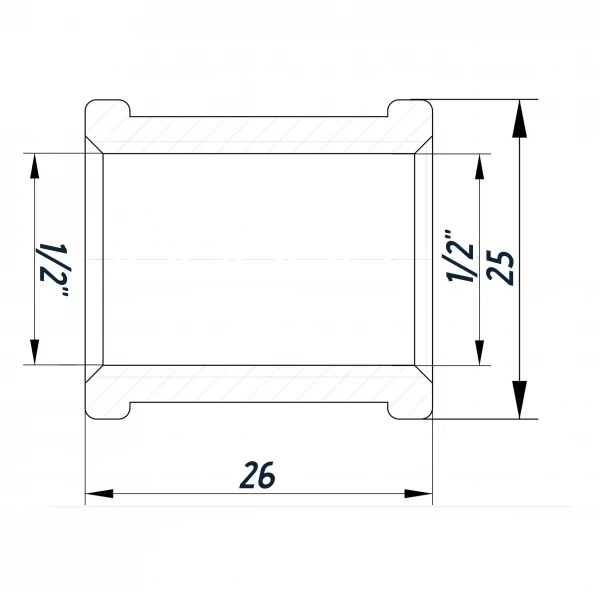 Муфта 1/2″ВВ нержавеющая SM331S OPTIMUM