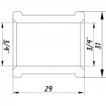 Муфта 3/4″ВВ нержавіюча SM441S OPTIMUM