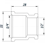 Муфта редукційна 3/4″х1/2″ВВ нержавіюча SM431S OPTIMUM