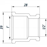 Муфта редукционная 1″х1/2″ВВ нержавеющая SM531S OPTIMUM