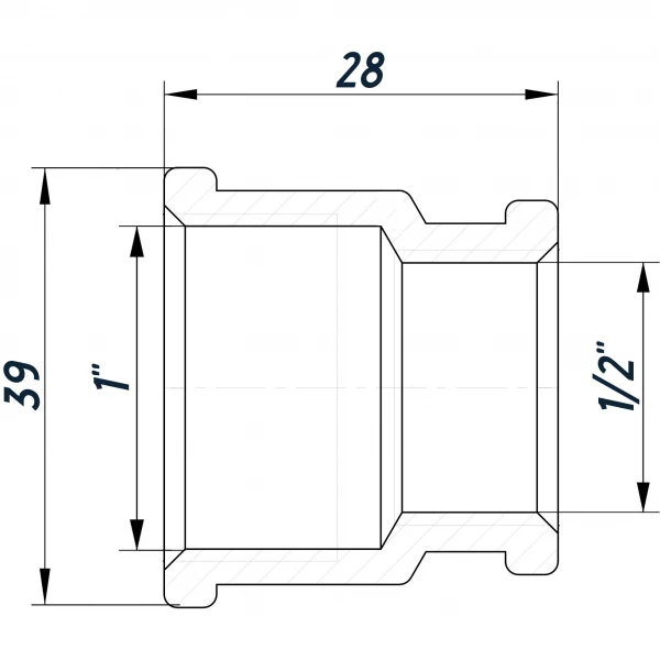Муфта редукционная 1″х1/2″ВВ нержавеющая SM531S OPTIMUM