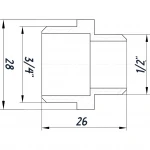 Ниппель редукционный 3/4″х1/2″НН нержавеющий SN432S OPTIMUM