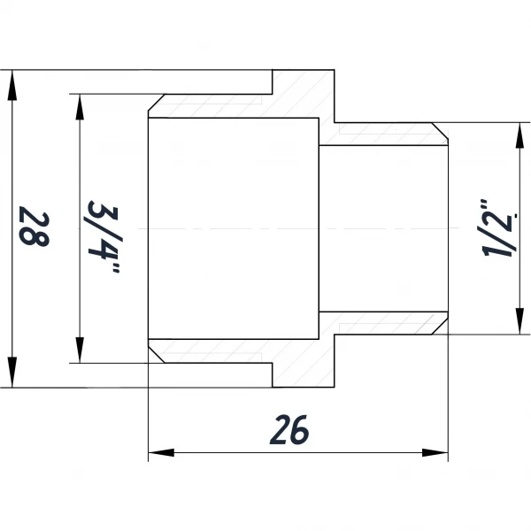 Ниппель редукционный 3/4″х1/2″НН нержавеющий SN432S OPTIMUM