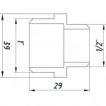 Ниппель редукционный 1″х1/2″НН нержавеющий SN532S OPTIMUM