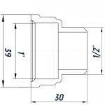 Редукционный переходник 1″х1/2″ВН нержавеющий SK533S OPTIMUM