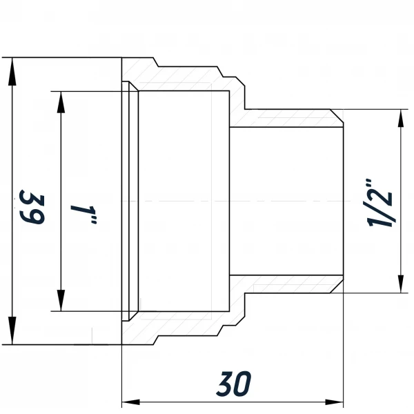 Редукционный переходник 1″х1/2″ВН нержавеющий SK533S OPTIMUM