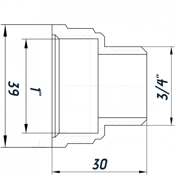 Редукционный переходник 1″х3/4″ВН нержавеющий SK543S OPTIMUM