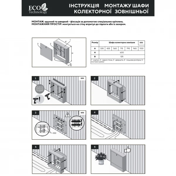 Колекторный шкаф наружный ЕСО PRO ШКН-05 600x965x125 (8-9)