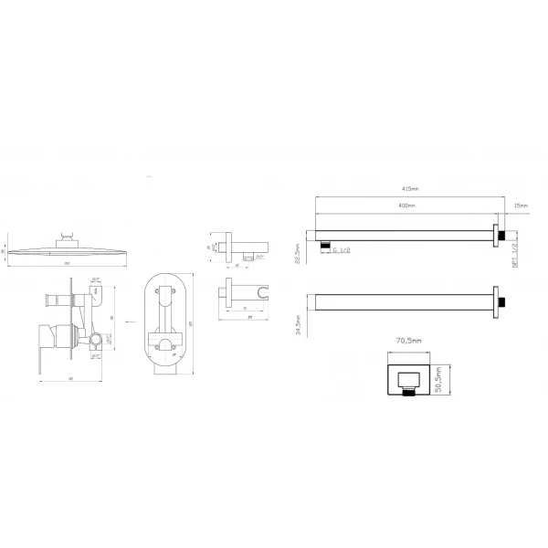 Душевая система встроенная TOPAZ SARDINIA TSG 08205-400-BL