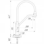 Смеситель для кухни под осмос Globus Lux PIANO GLPN-0900-10-BB