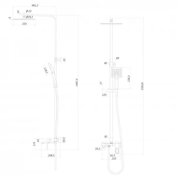 Душевая система Globus Lux PIANO GLPN-0077