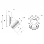 Коліно OPTIMUM для унітазу 45 ° D115 пластик з ущільненням OPTI 30515/147