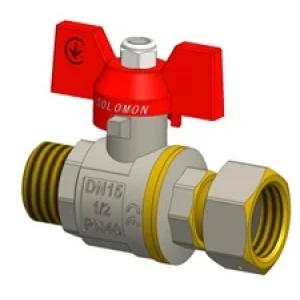 Кран кульовий прямий з накидною гайкою SOLOMON 3/4″ ЗВ PN40 (V5003-S) Кран кульовий прямий з накидною гайкою SOLOMON 3/4″ ЗВ PN40 (V5003-S)