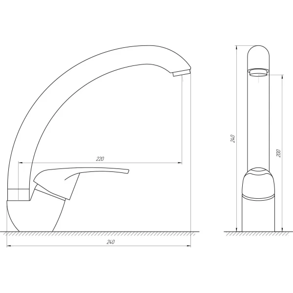 Смеситель для кухни Globus Lux Solly GLSO-0103S-WH без шлангов