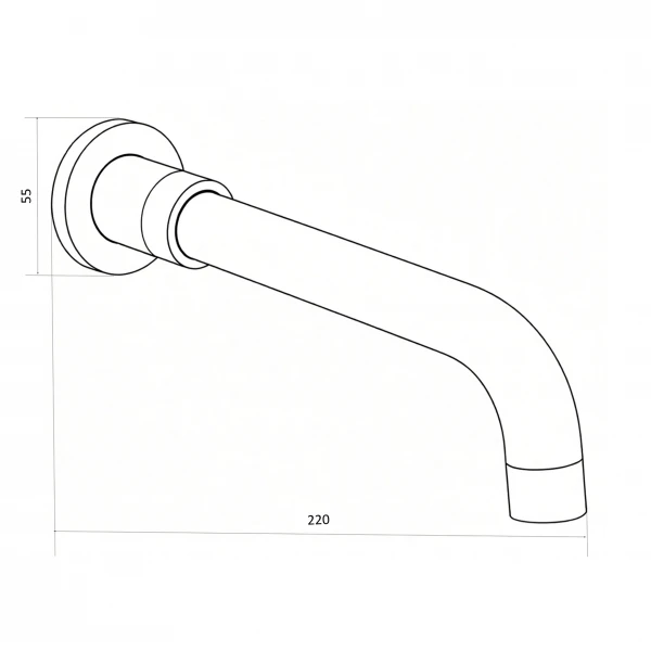 Излив для встроенного смесит Globus Lux GLPR-S-200