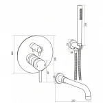 Смеситель для ванны встроенный Globus Lux LAZER Pro  GLPR-202-00-SMART