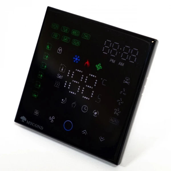 Термостат квадратный сенсорный черный LED 1 канал AC220V Wi-Fi /MC-FB-B-WF MYCOND/