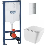 Комплект Grohe Set Унитаз QUADRO-0301-T3 + Инсталляция 38536001 + панель 38732000 (38536001QUADRO0301T3)