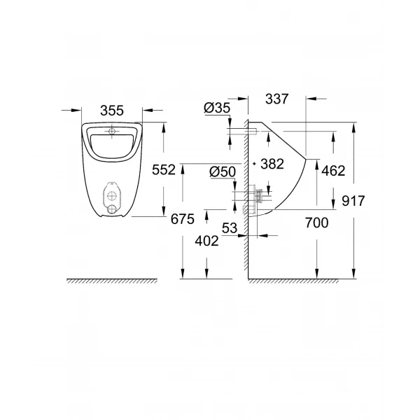 Писсуар Grohe Bau Ceramic (39438000)