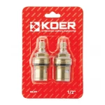 Кран буксы Koer KR.599 комплект (2 шт/БЛИСТЕР) керамика MF-1/2" (AC0528)