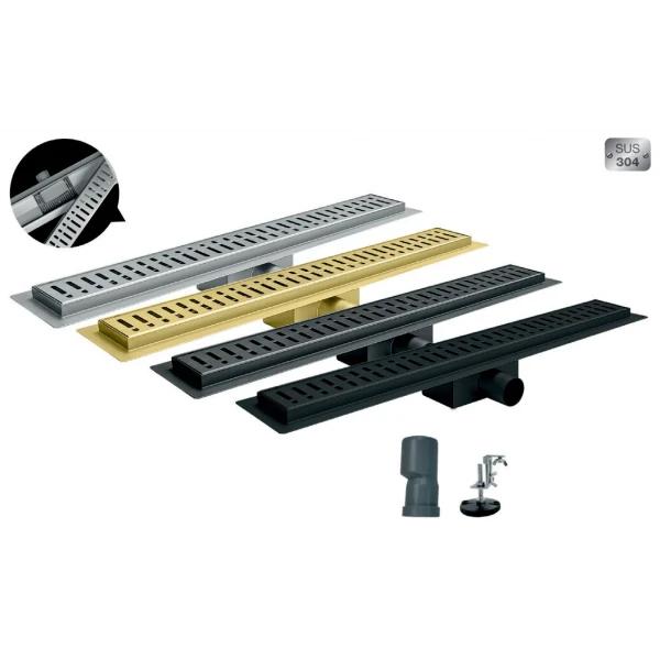 Душевой трап из нержавеющей стали SUS304 Koer FD35-70x800-Graphite (AC0660)