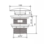 Донный клапан для раковины с переливом Mixxus POP-UP-08 WHITE автоматический (Click-Clack) (Белая керамическая накладка) 1 1/4'' (AC3564)