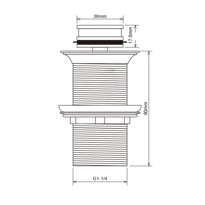Донный клапан для умывальника Mixxus POP-UP-09 GRAY 1 1/4'' СLICK-СLACK графитовая керамическая накладка (AC3569)