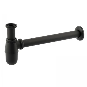 Сифон для раковини Champion SIPHON-01 BLACK без випуску (під донний клапан) без ревізії (Колір чорний) 1 1/4'' (AC3573)