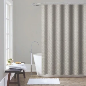 Шторка для ванної Mixxus SCT-005-180x180 з поліестеру із вбудованими кільцями (Візерунок сірий) (AC3575)