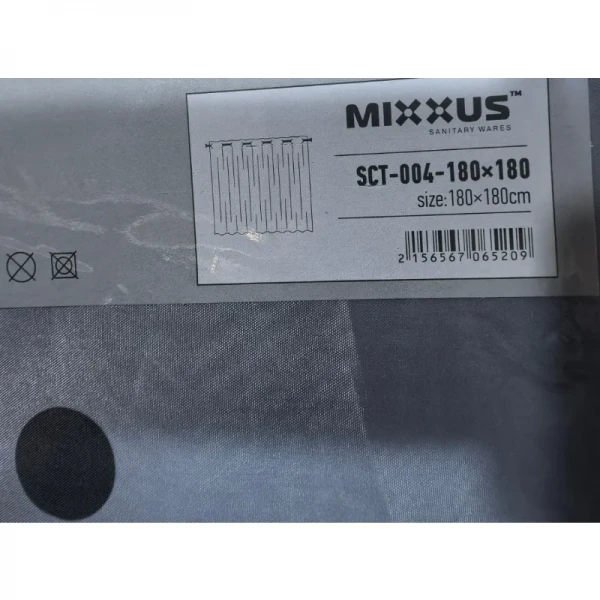 Шторка для ванной Mixxus SCT-004-180x180 из полиэстера со встроенными кольцами (Узор 