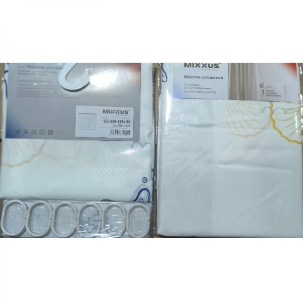 Шторка для ванної Mixxus SCT-008-200x180 з поліестеру (Візерунок 