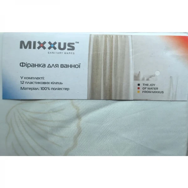 Шторка для ванної Mixxus SCT-008-200x180 з поліестеру (Візерунок 
