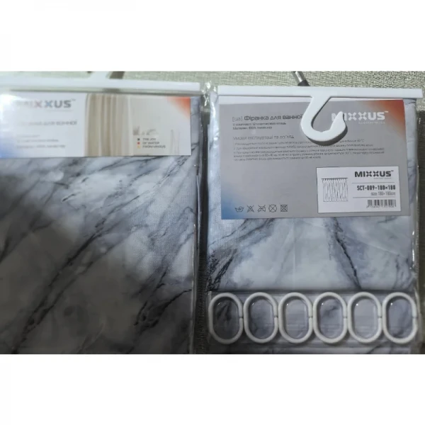 Шторка для ванної Mixxus SCT-009-180x180 з поліестеру (Візерунок 