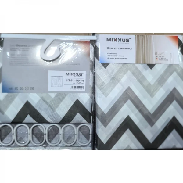 Шторка для ванной Mixxus SCT-013-180x180 из полиэстера (Узор 