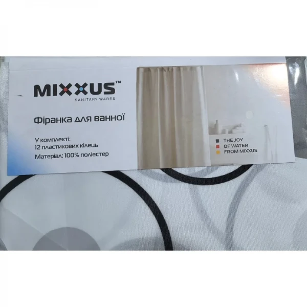 Шторка для ванної Mixxus SCT-014-180x180 з поліестеру (Візерунок 