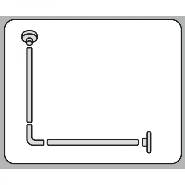 Штанга для шторки угловая Mixxus CRA-A-80x80 80x80cm (алюминий) (БЛИСТЕР) (AC3590)