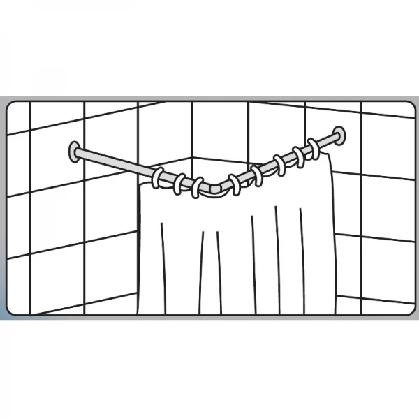 Штанга для шторки угловая Mixxus CRA-A-90x90 90x90cm (алюминий) (БЛИСТЕР) (AC3591)
