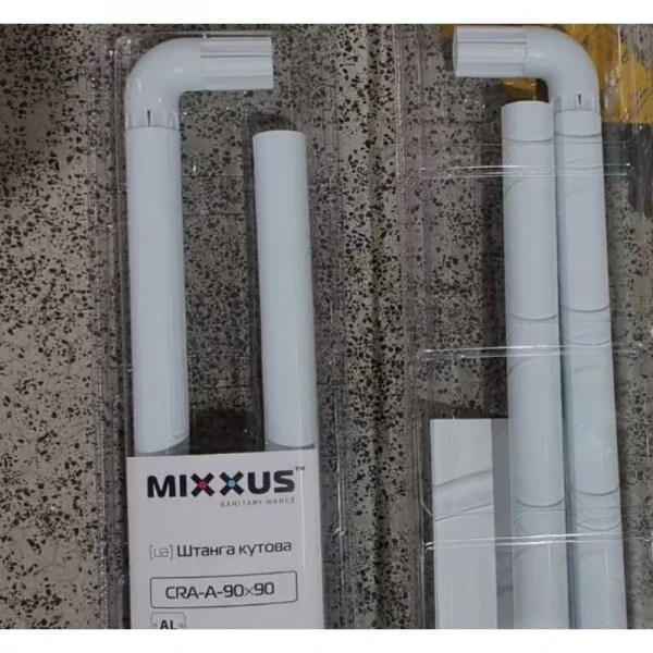 Штанга для шторки угловая Mixxus CRA-A-90x90 90x90cm (алюминий) (БЛИСТЕР) (AC3591)