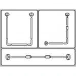 Штанга для шторки П-образная универсальная Mixxus CRA-U-90x90x90 90x90x90cm, 90x180cm, 270cm (алюминий) (БЛИСТЕР) (AC3593)