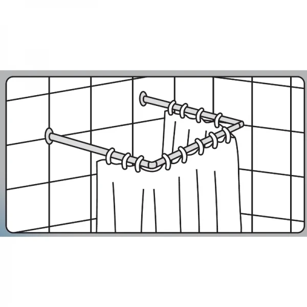 Штанга для шторки П-образная универсальная Mixxus CRA-U-90x90x90 90x90x90cm, 90x180cm, 270cm (алюминий) (БЛИСТЕР) (AC3593)
